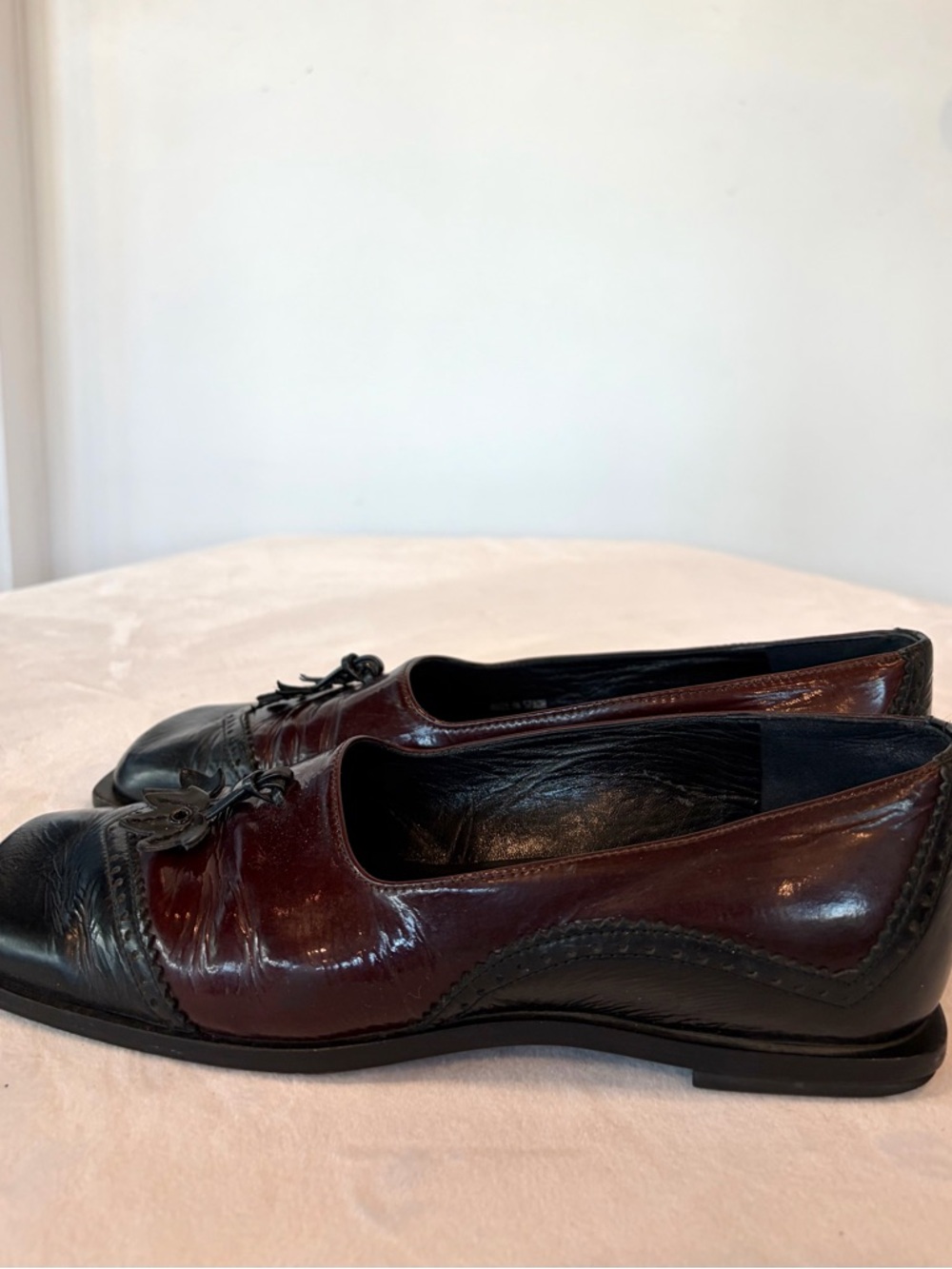 Mezlan patent &leather Derby tassel loafers, Brogue detail, square toe,6,GUC - Picture 7 of 15